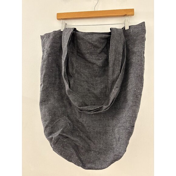 Flax Handbags - Unisex Flax Linen Fabric Medium Double Handle Tote Bag Bohemian